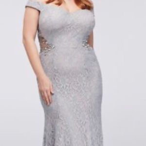 Off the shoulder gown with beaded sides